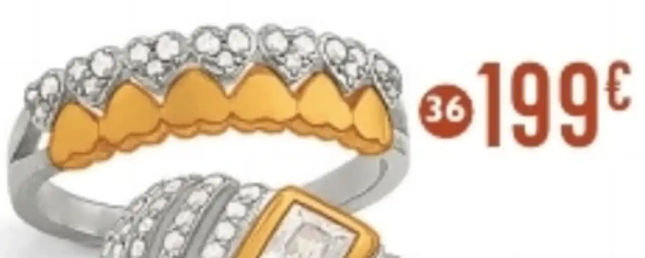 Bague en or jaune, argent rhodié et oxydes de zirconium n° 36 Le Manège à Bijoux