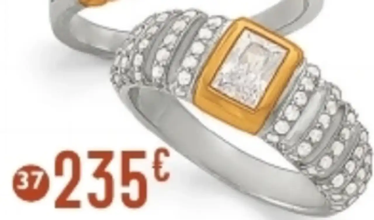 Bague en or jaune, argent rhodié et oxydes de zirconium n° 37 Le Manège à Bijoux