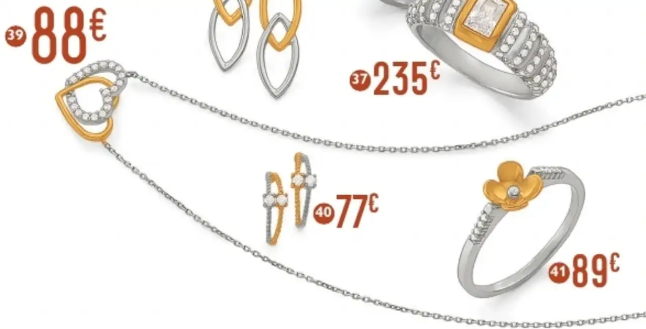 Collier en or jaune, argent rhodié et oxydes de zirconium n° 39 Le Manège à Bijoux