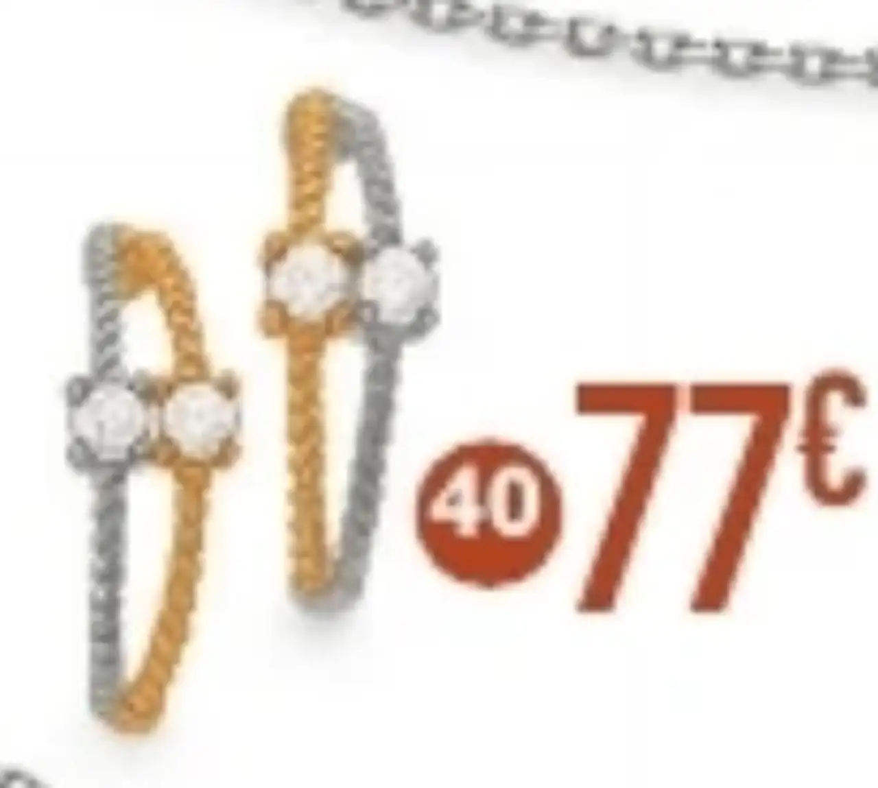 Boucles d'oreilles en or jaune, argent rhodié et oxydes de zirconium n° 40 Le Manège à Bijoux