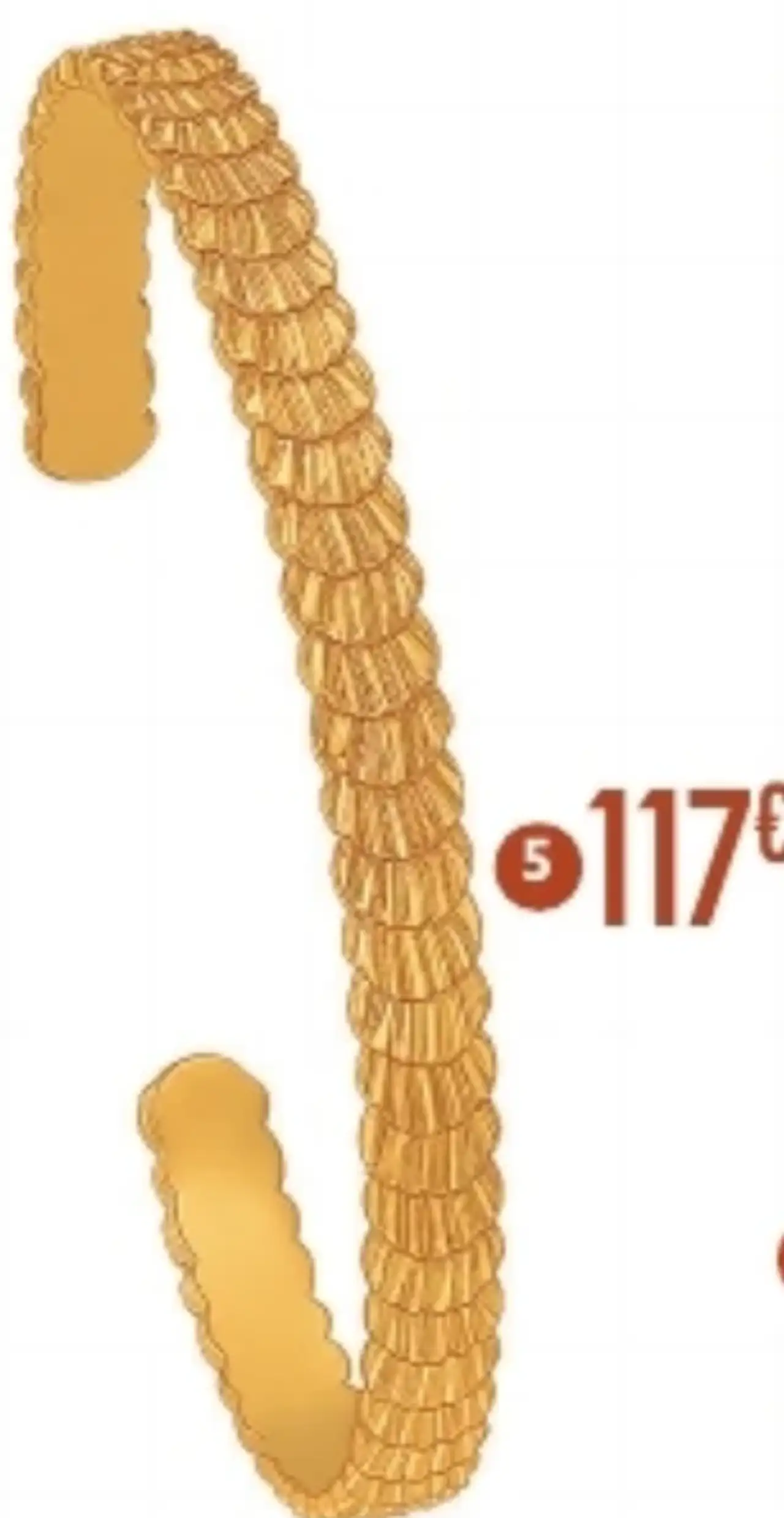 5. bracelet jonc en plaqué or, doré à l'or fin