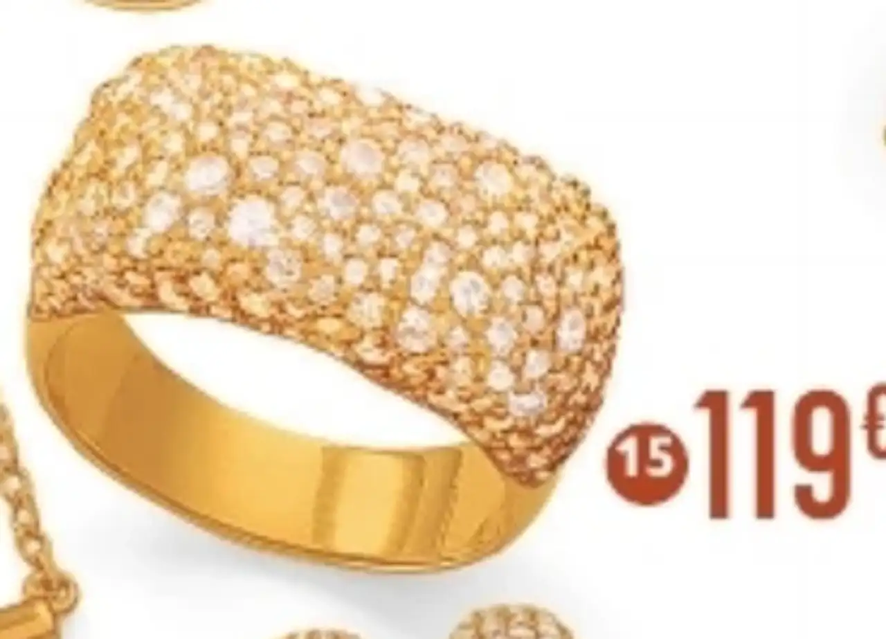 Bague en plaqué or, doré à l'or fin et oxydes de zirconium Le Manège à Bijoux
