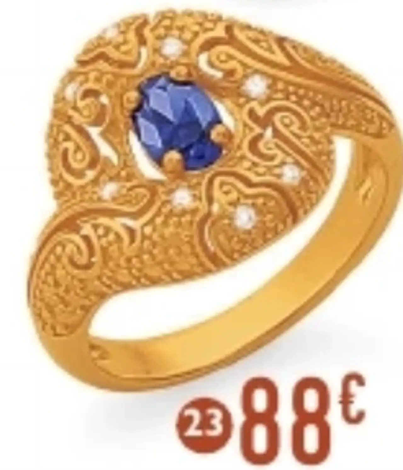 Bague en plaqué or, doré à l'or fin et oxydes de zirconium Le Manège à Bijoux