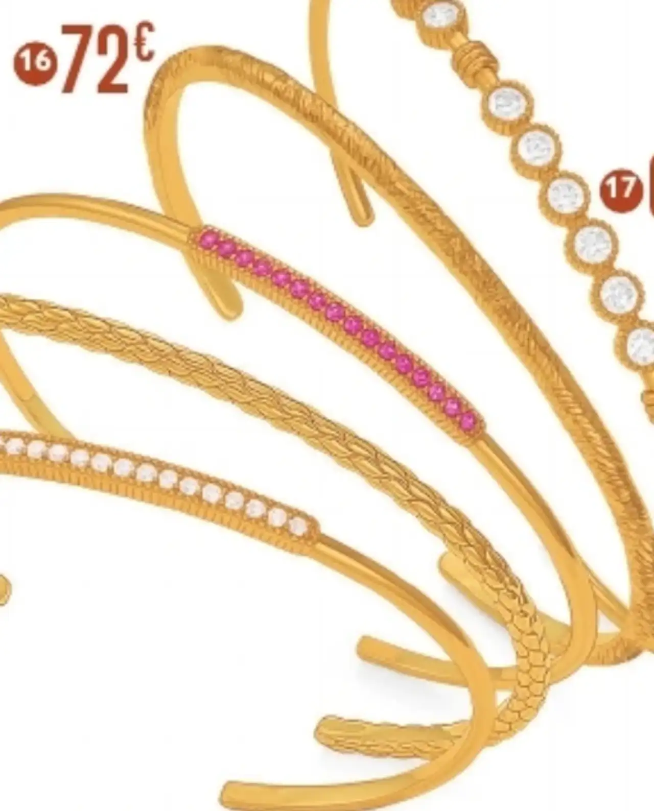Le Manège à Bijoux E.Leclerc Bracelet jonc en plaqué or, diamètre petit modèle (16)