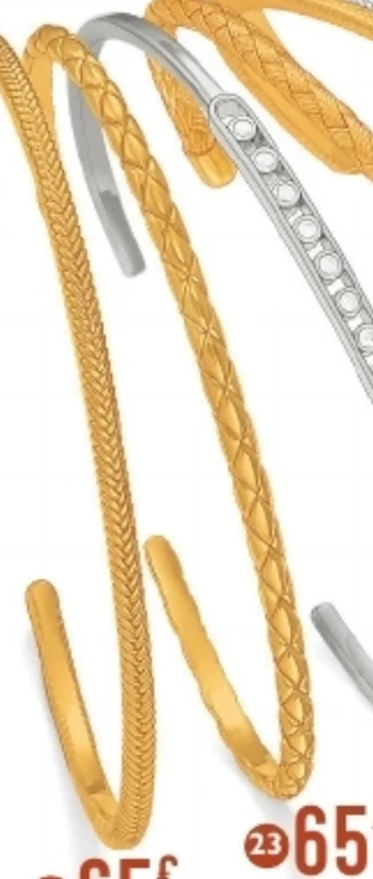 Le Manège à Bijoux E.Leclerc Bracelet jonc en plaqué or, diamètre petit modèle (23)