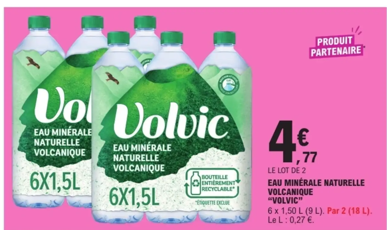 Eau minérale naturelle volcanique "Volvic"