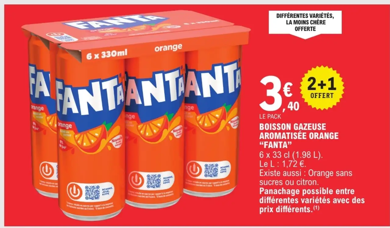 Boisson gazeuse aromatisée Orange Fanta