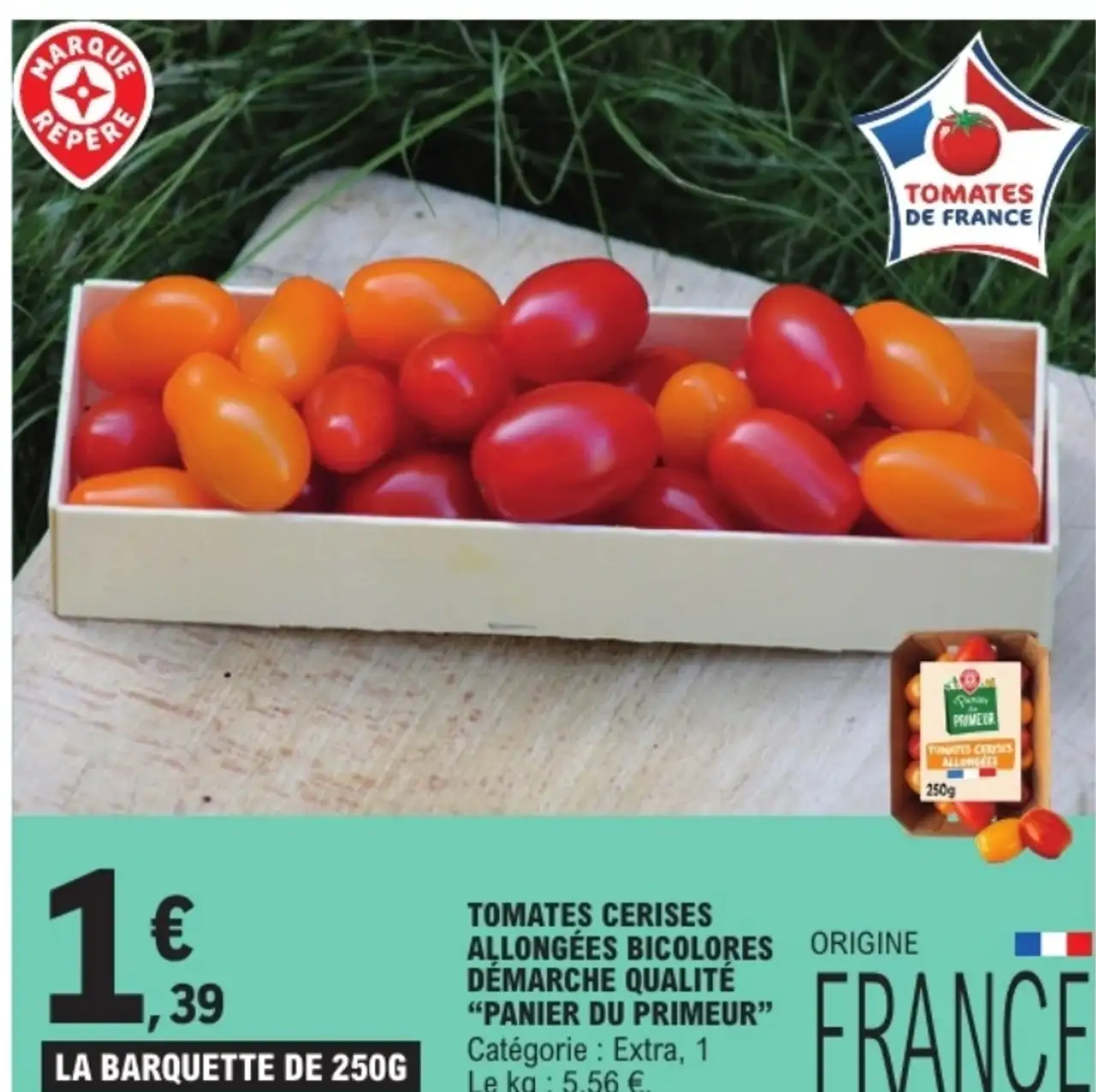 Tomates cerises allongées bicolores démarche qualité "Panier du Primeur"