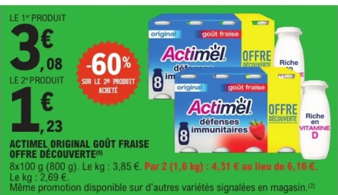 Actimel Original Goût Fraise Danone