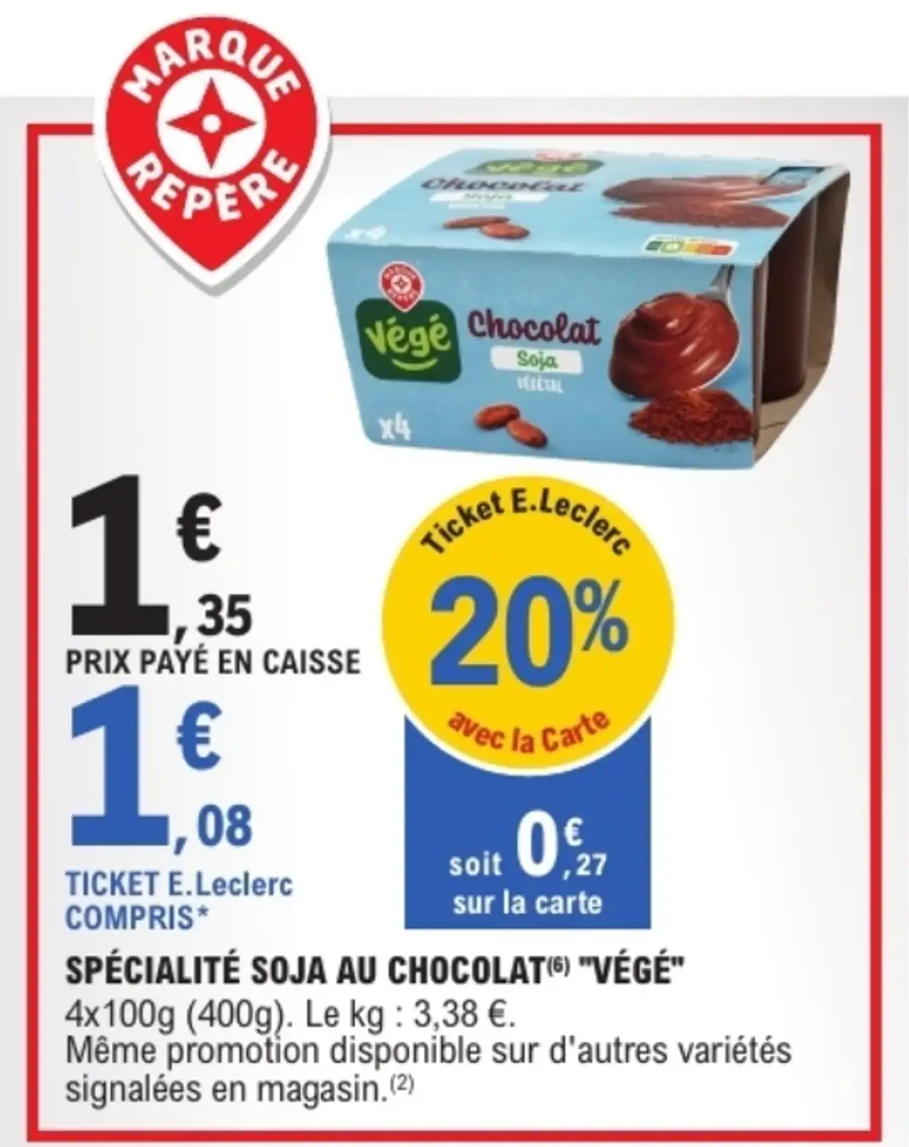 Spécialité Soja au Chocolat Végé