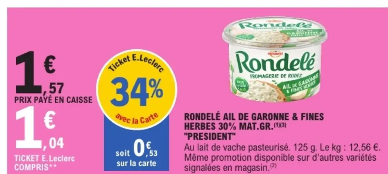 Rondelé ail de Garonne & fines herbes Président