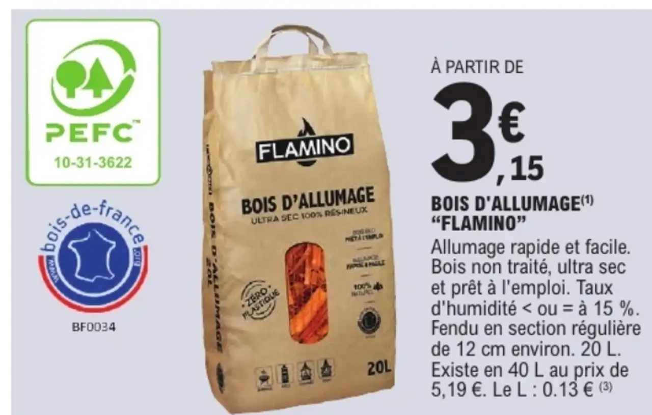 Bois d'allumage Flamino