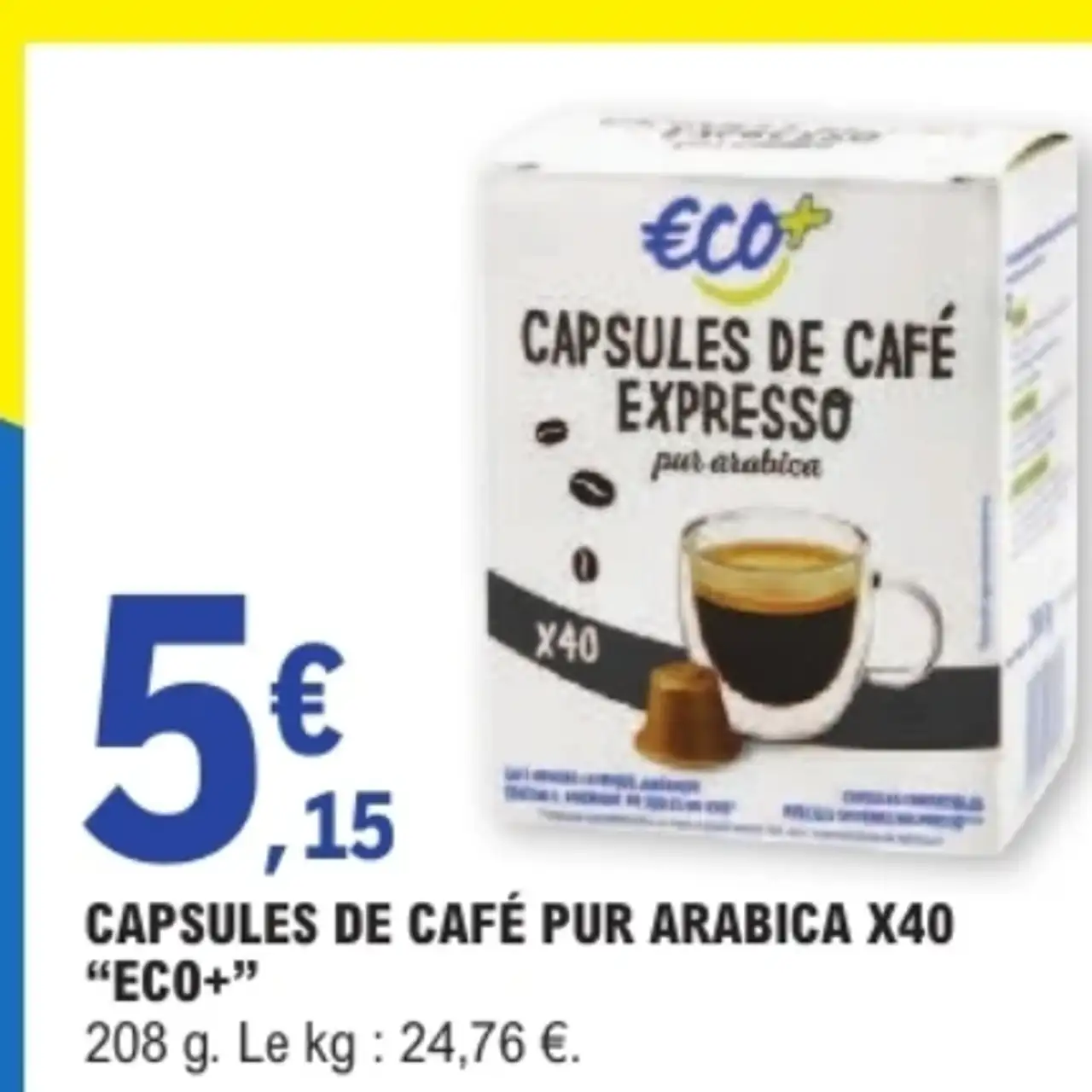 Capsules de café pur arabica X40 ECO+