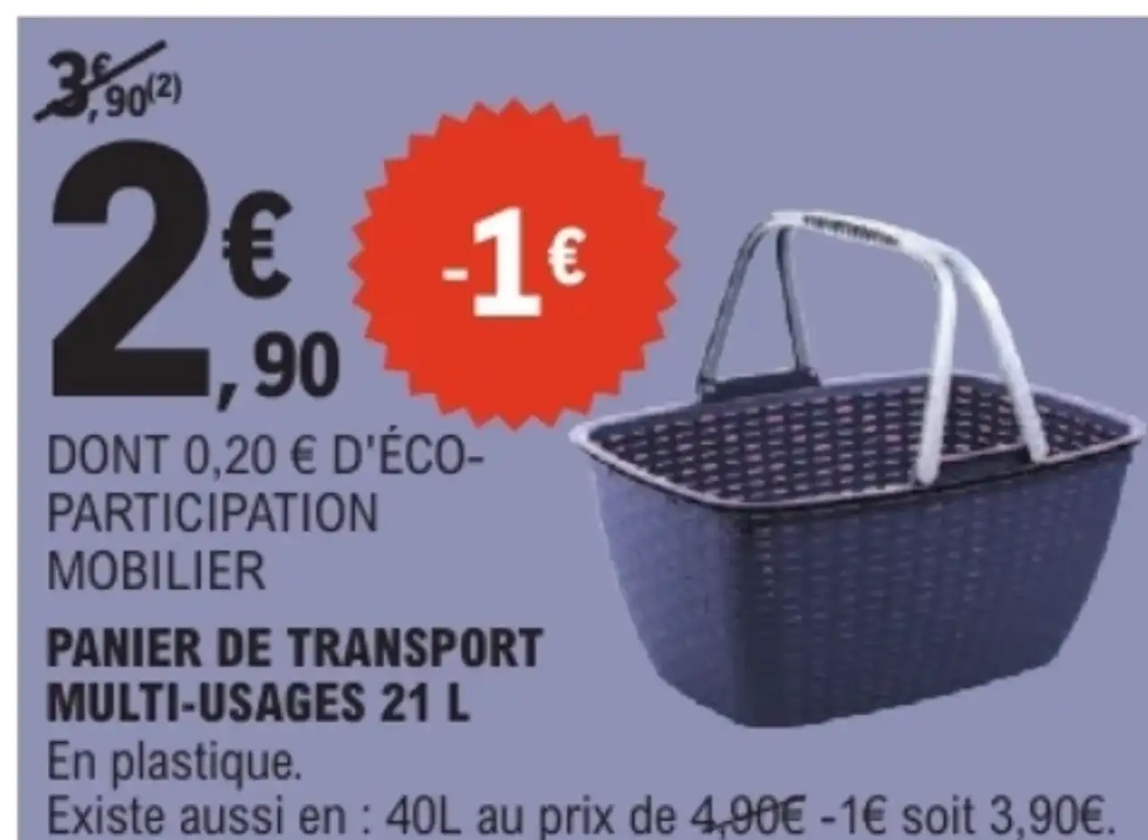 Panier de transport multi-usages 21 L Eco+