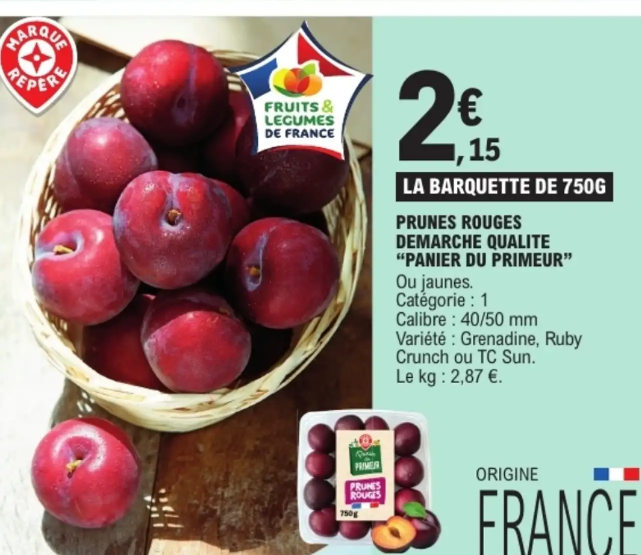 Prunes rouges "Panier du Primeur"