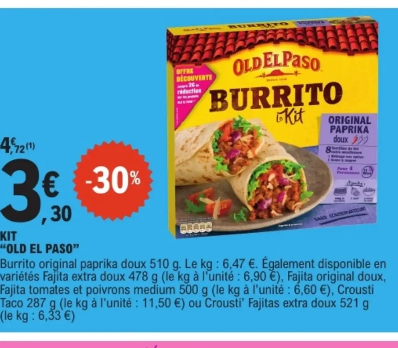 Kit "Old El Paso" Burrito original paprika doux