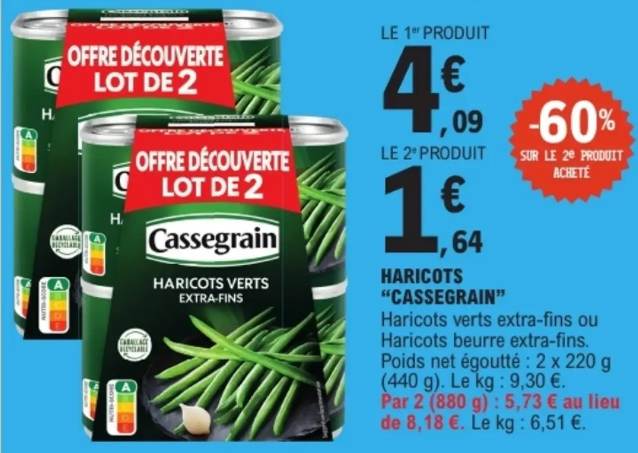 Haricots "Cassegrain" Haricots verts extra-fins