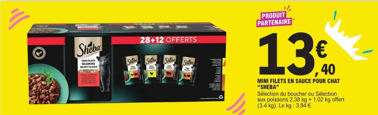 Mini filets en sauce pour chat "Sheba" Sélection du boucher ou Sélection aux poissons