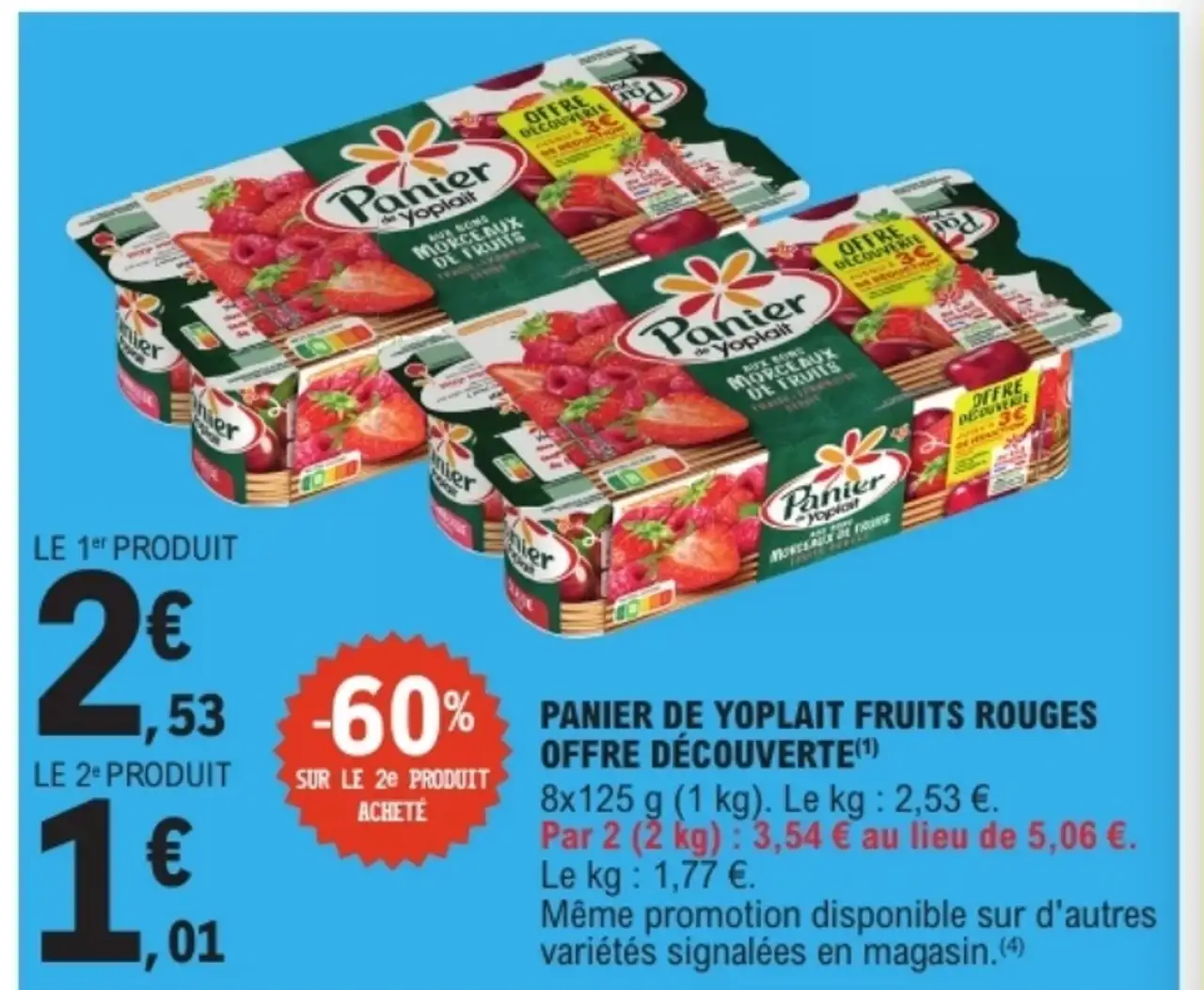 Panier de Yoplait Fruits Rouges Offre Découverte