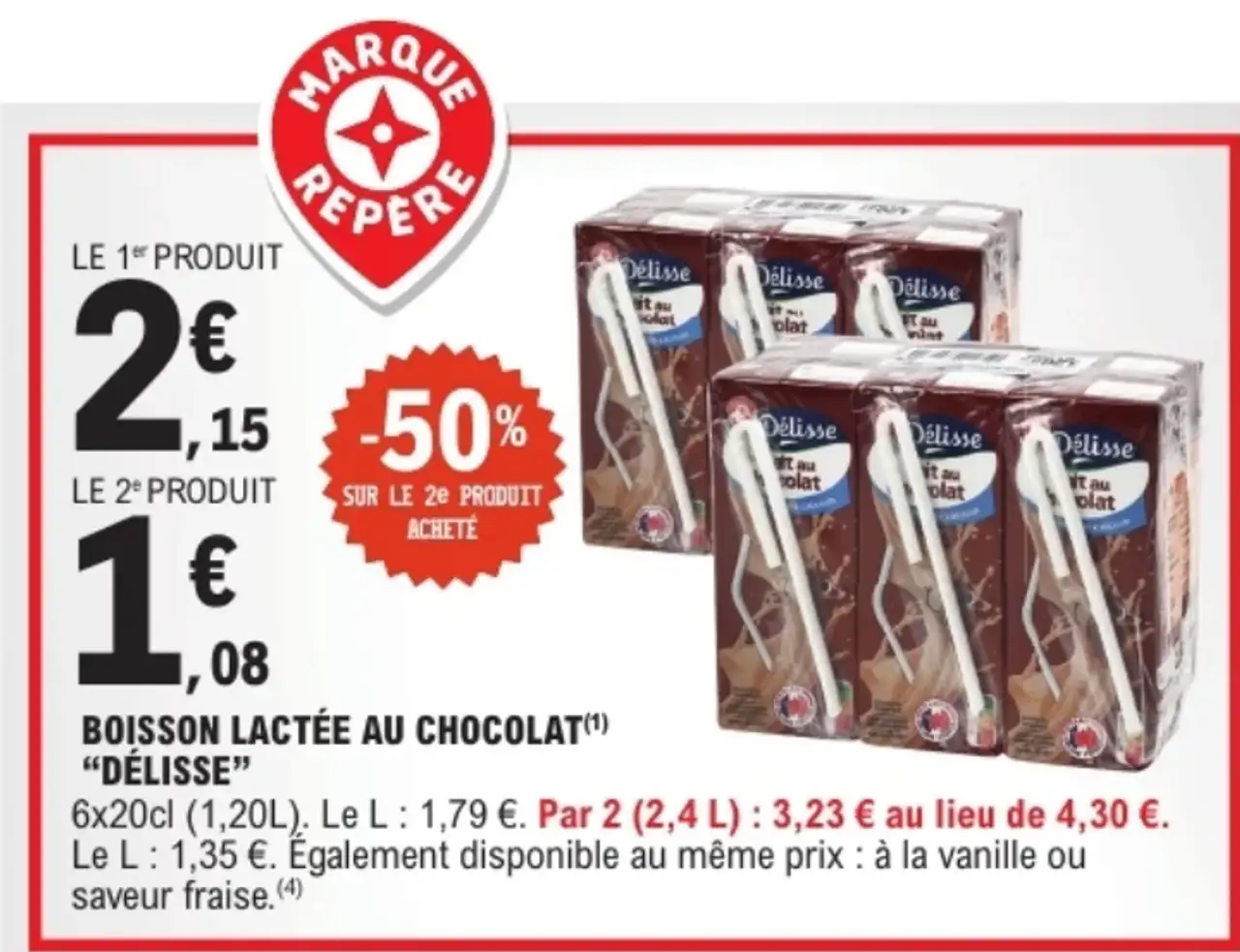 Boisson lactée au chocolat Délisse