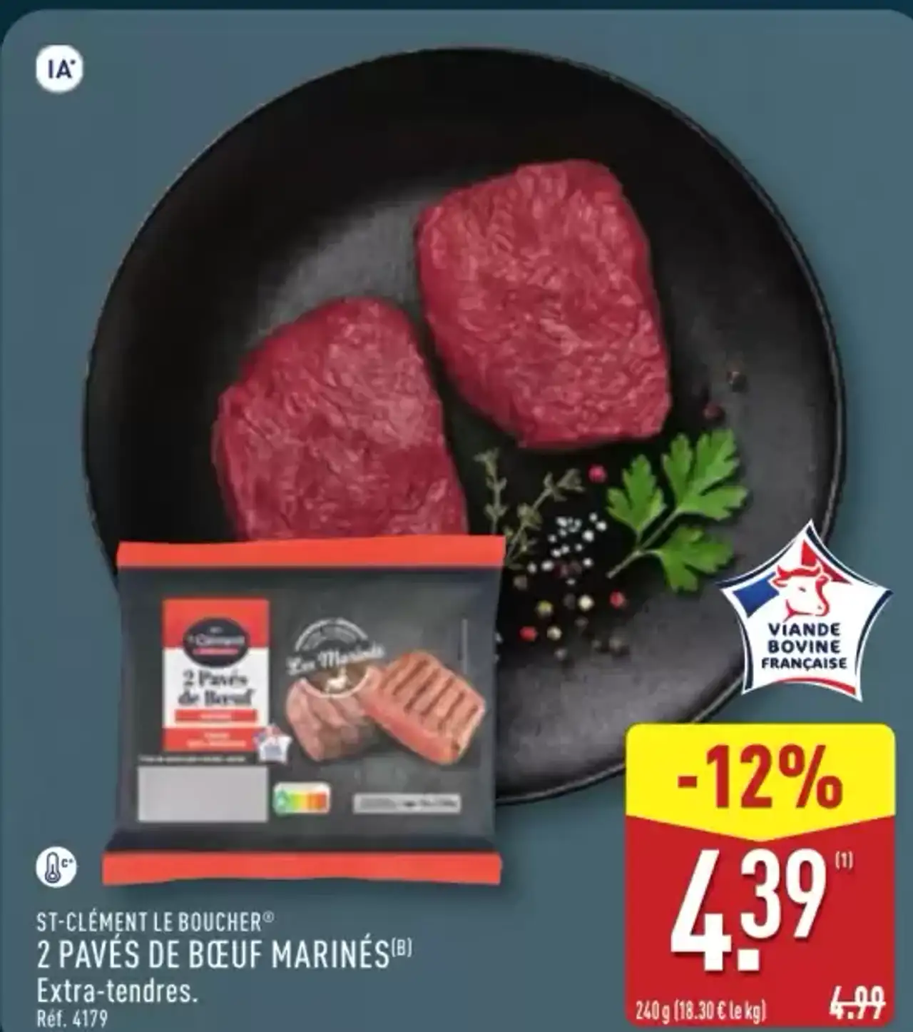 ST-CLÉMENT LE BOUCHER® 2 PAVÉS DE BŒUF MARINÉS Extra-tendres