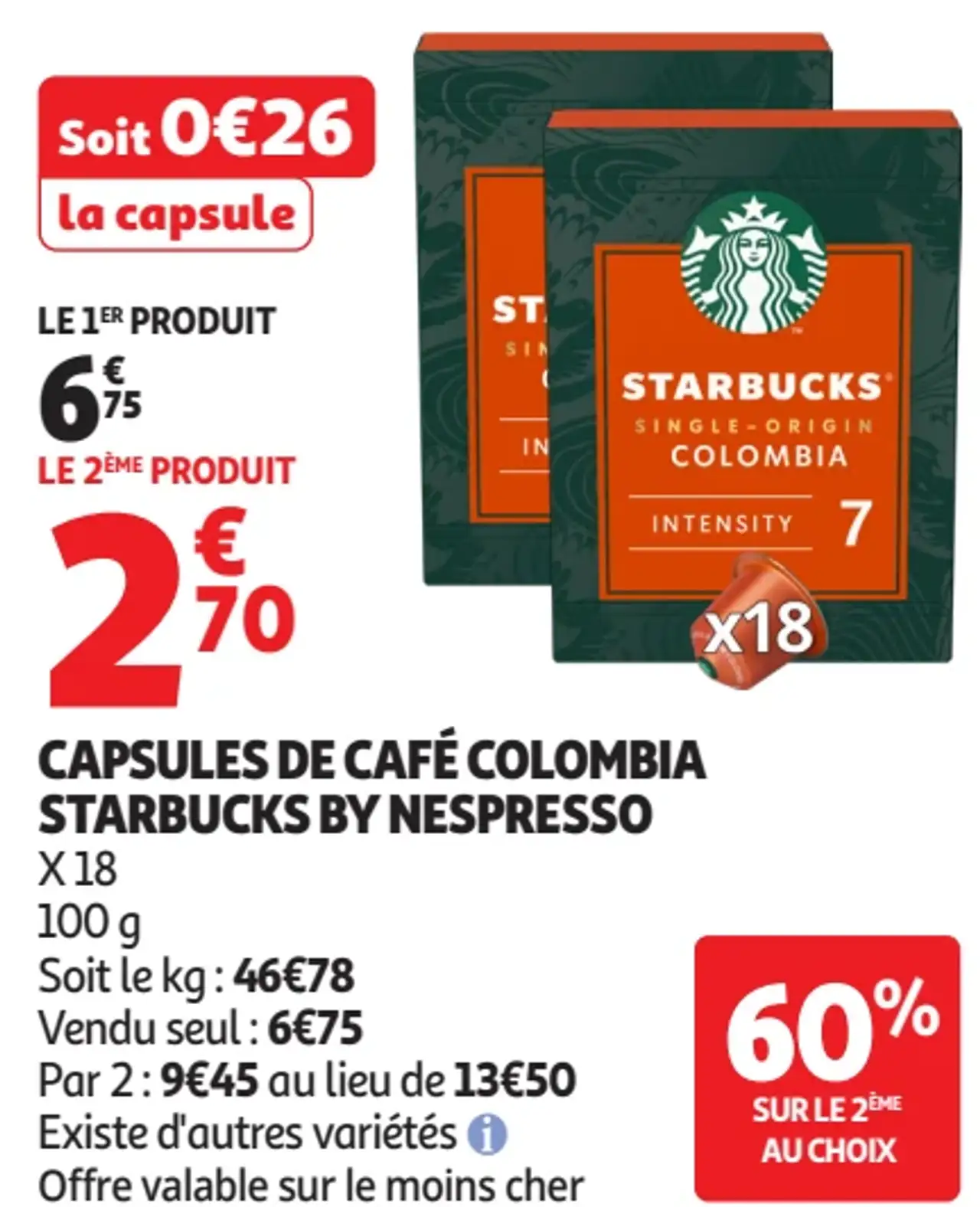 Capsules de café Colombia Starbucks by Nespresso