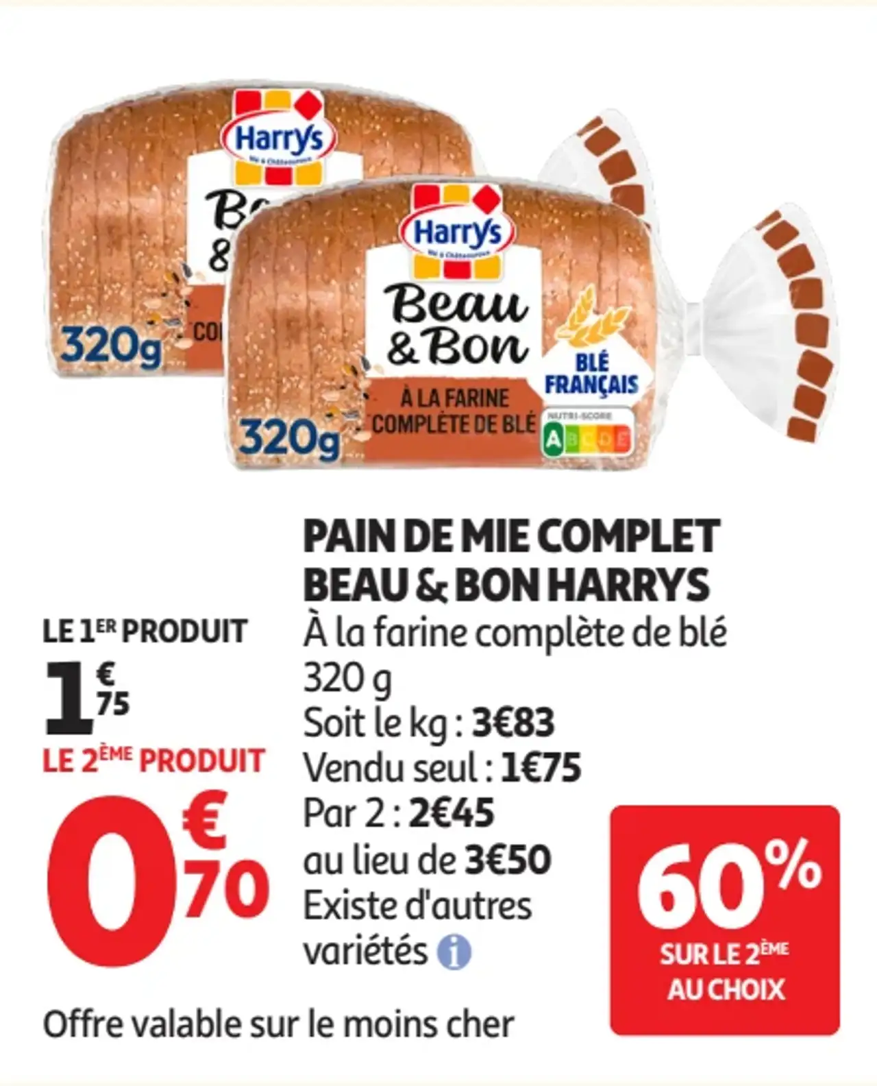 Pain de mie complet Beau & Bon Harrys