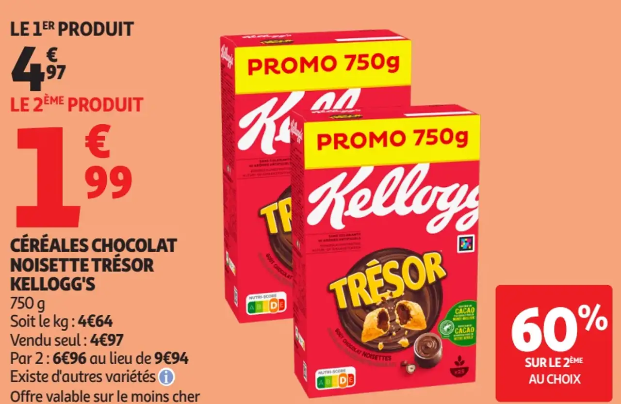 Céréales Chocolat Noisette Trésor Kellogg's