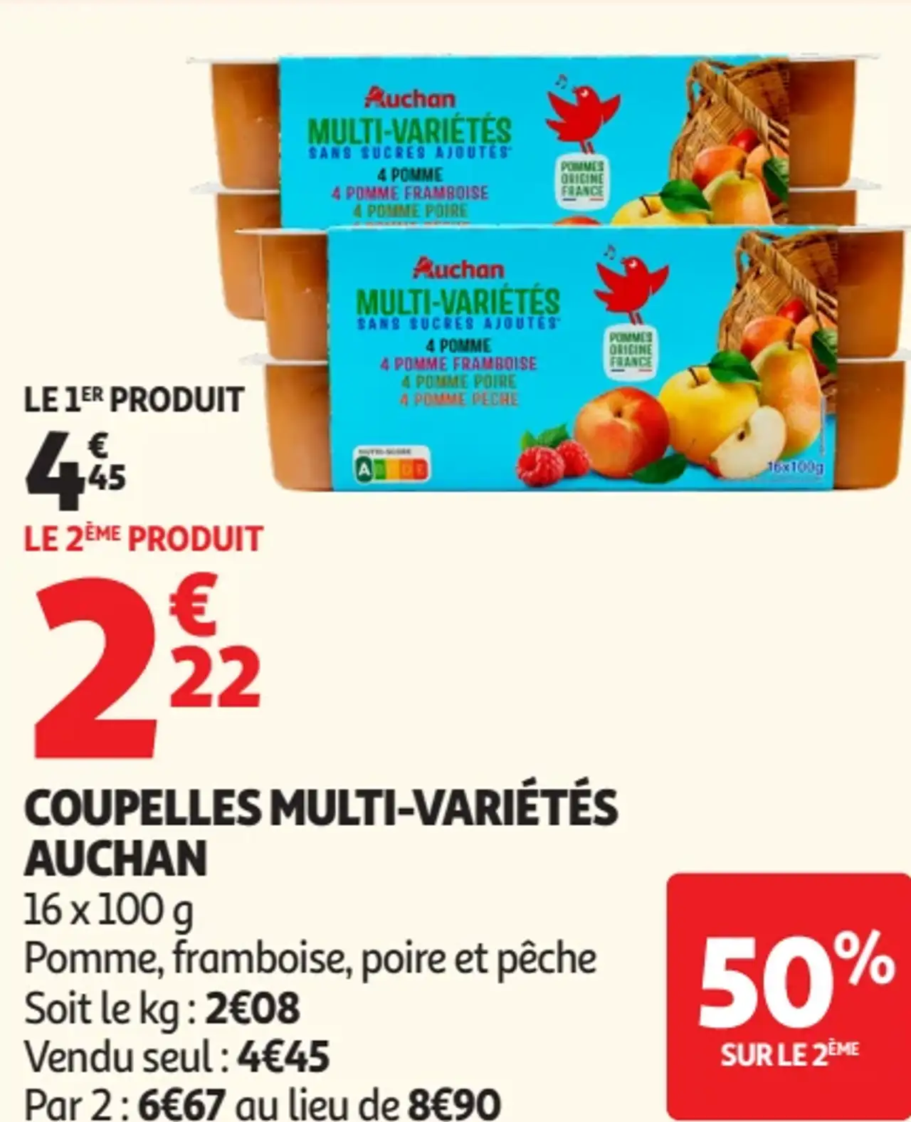 Coupelles multi-variétés Auchan