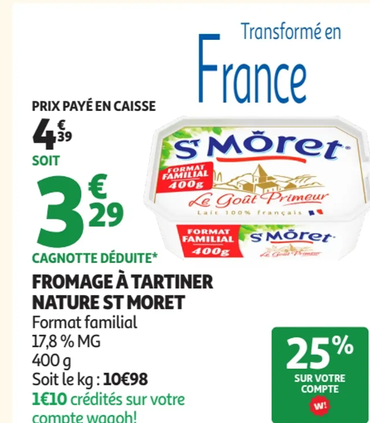 Fromage à tartiner nature St Moret