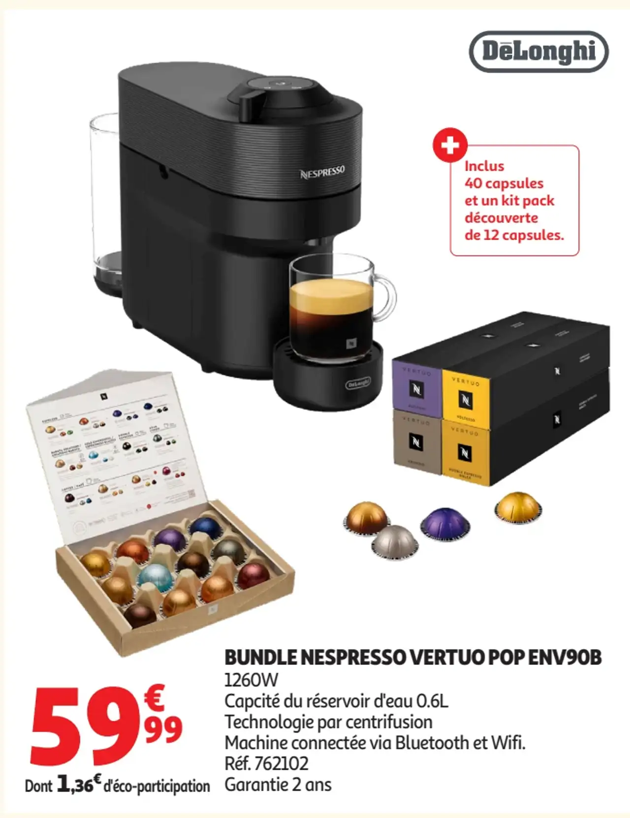 Bundle Nespresso Vertuo Pop ENV90B DeLonghi