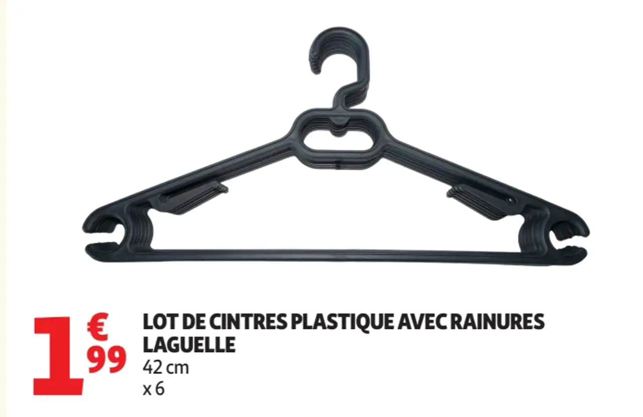 Lot de cintres plastique avec rainures Laguelle