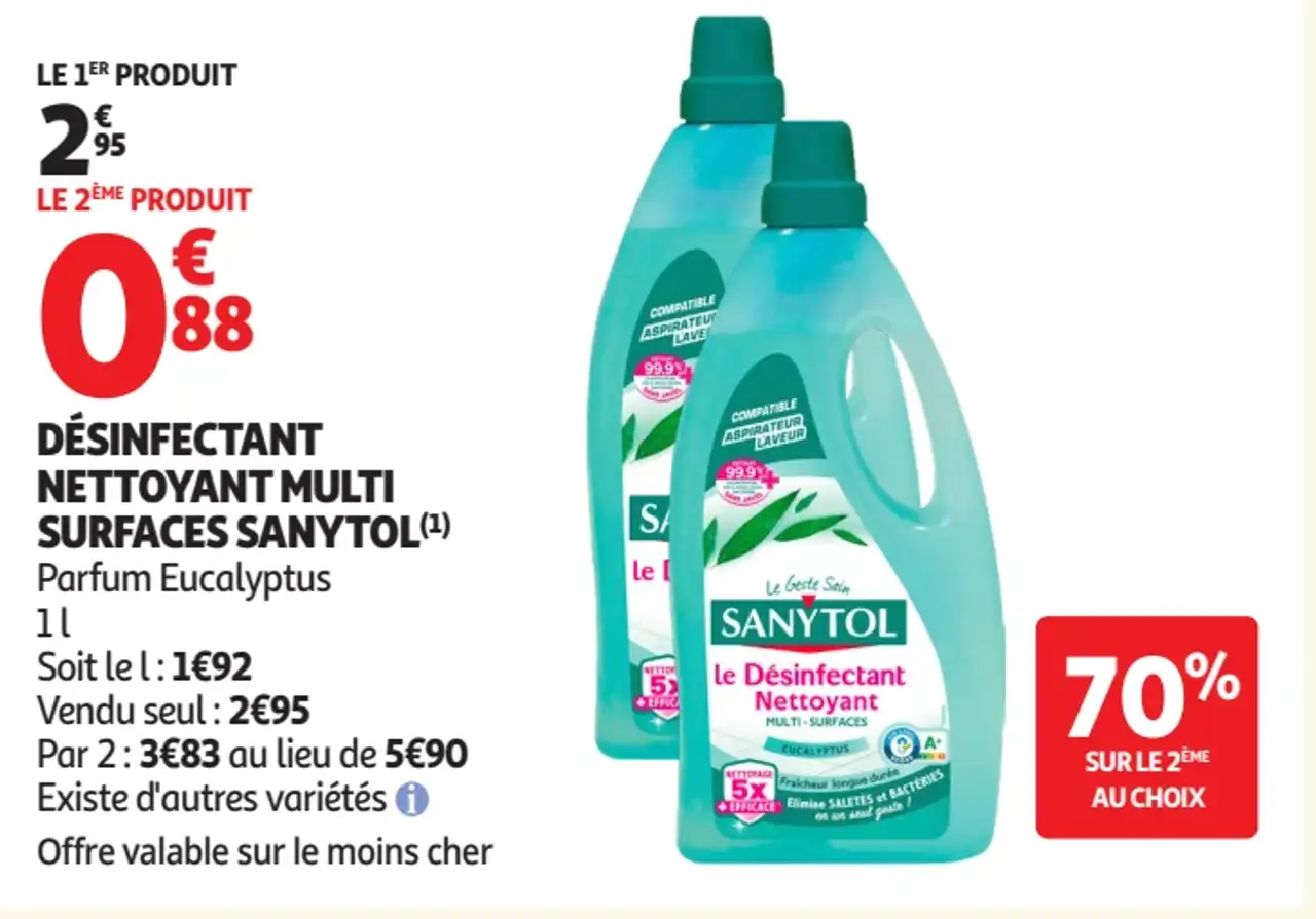 Désinfectant nettoyant multi surfaces Sanytol