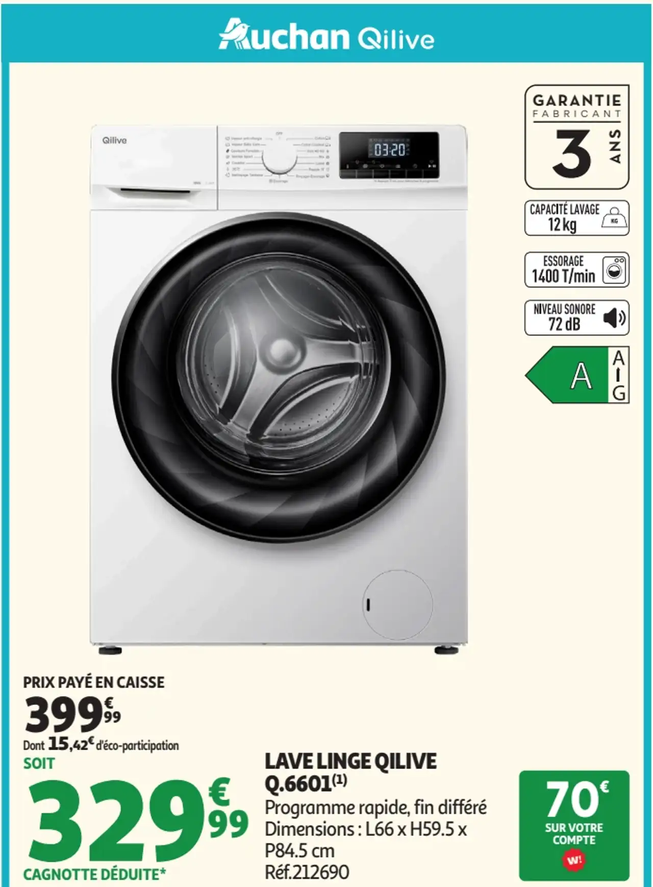 LAVE LINGE QILIVE Q.6601