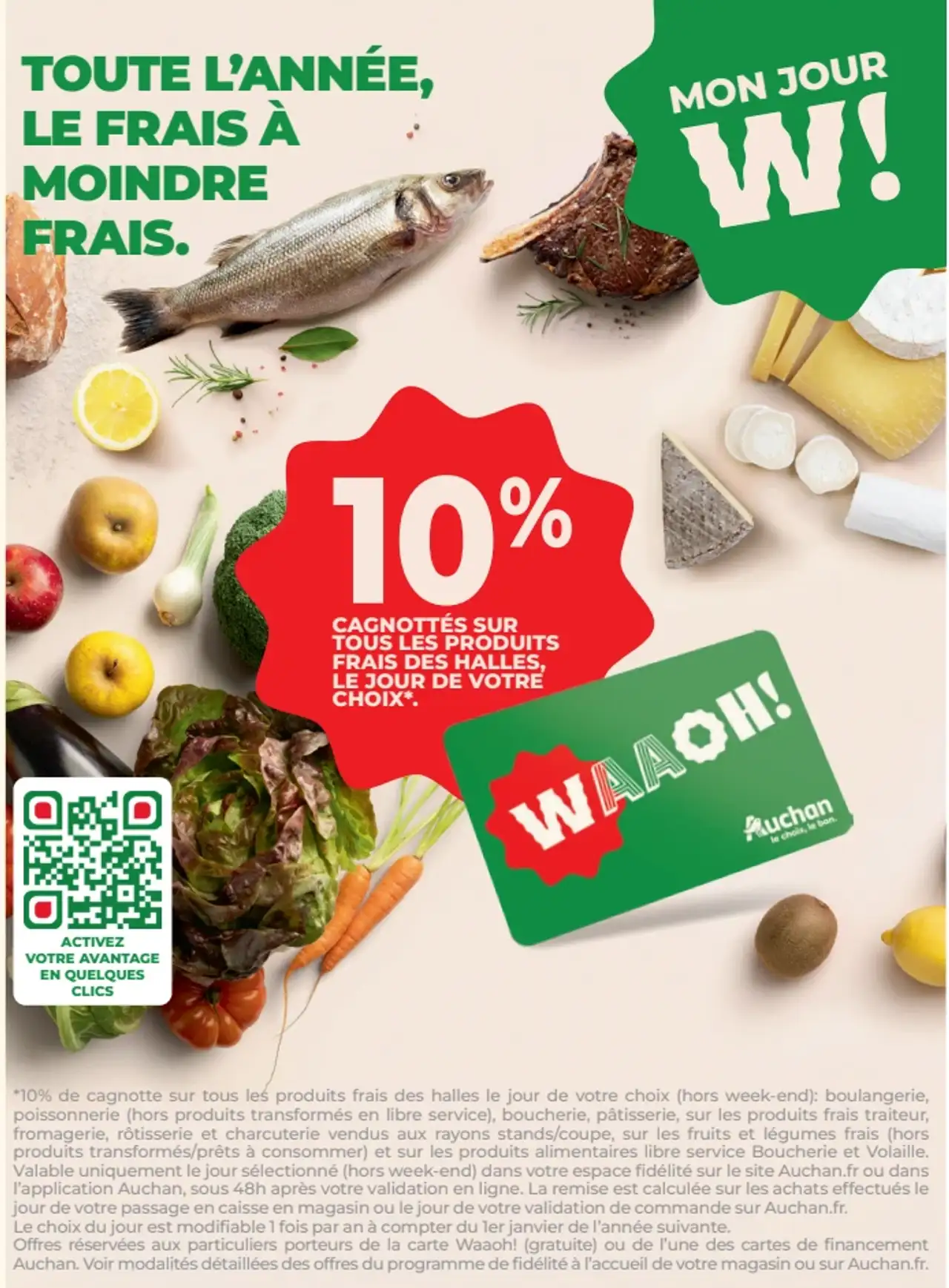 10% cagnottés sur tous les produits frais des halles