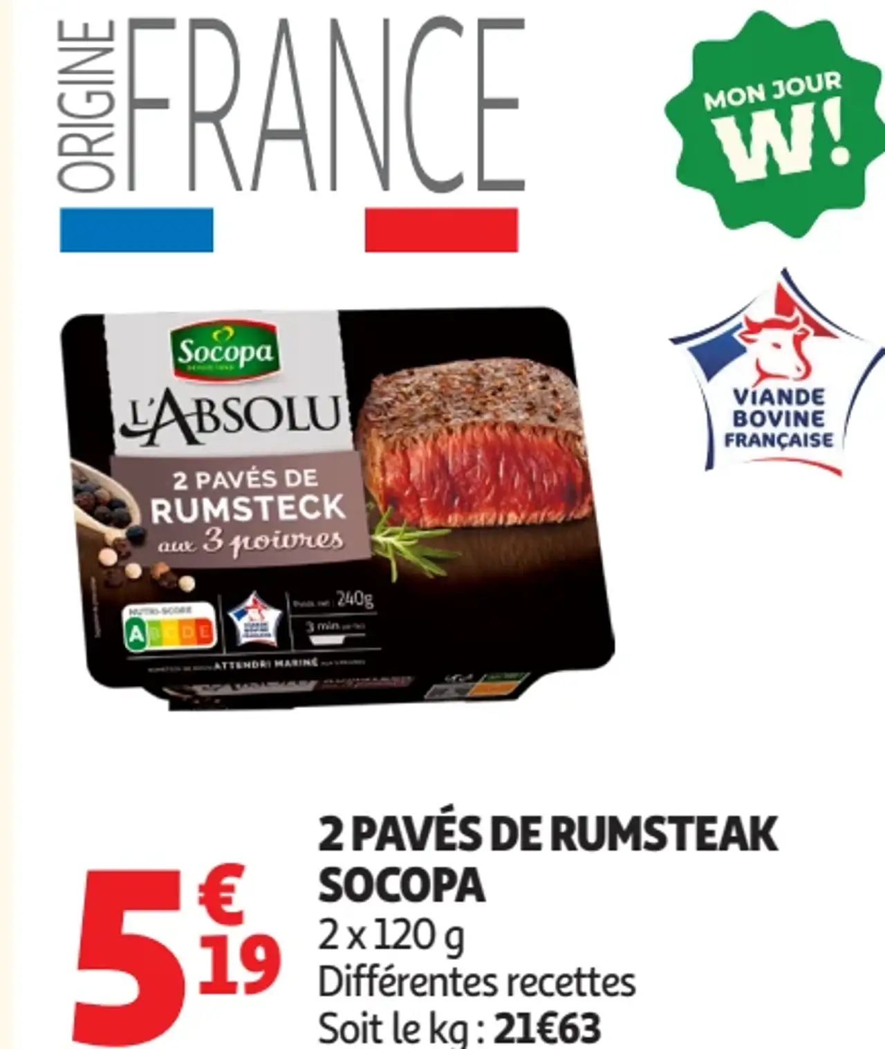 2 pavés de rumsteak Socopa