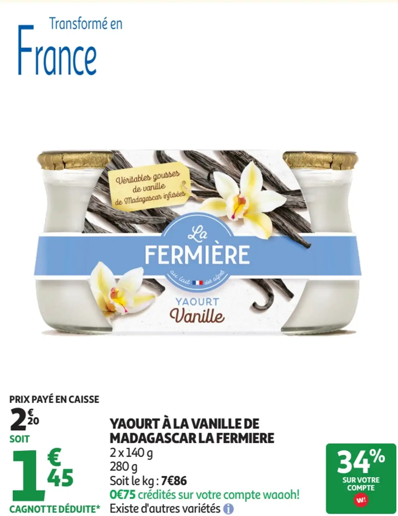 Yaourt à la vanille de Madagascar La Fermière