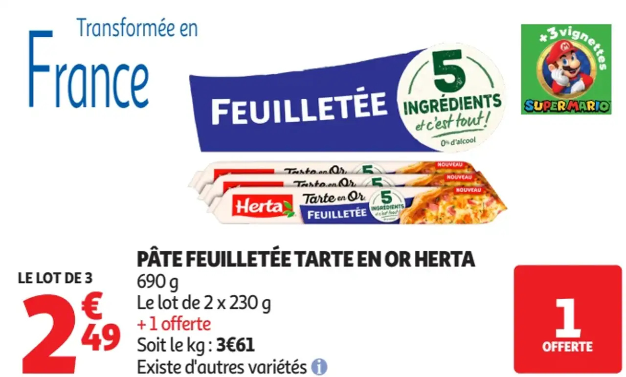 Pâte Feuilletée Tarte en Or Herta