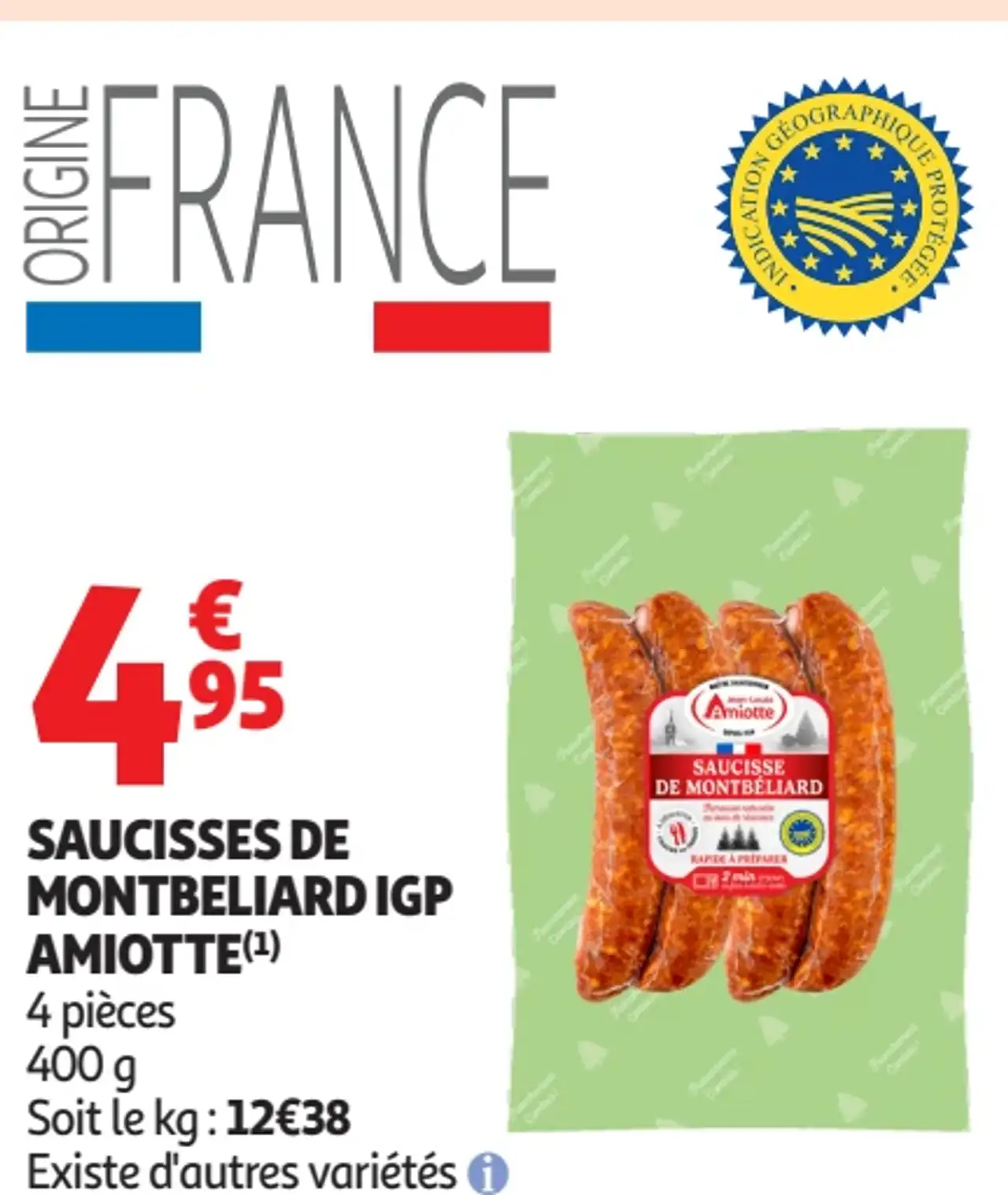 Saucisses de Montbeliard IGP Amiotte