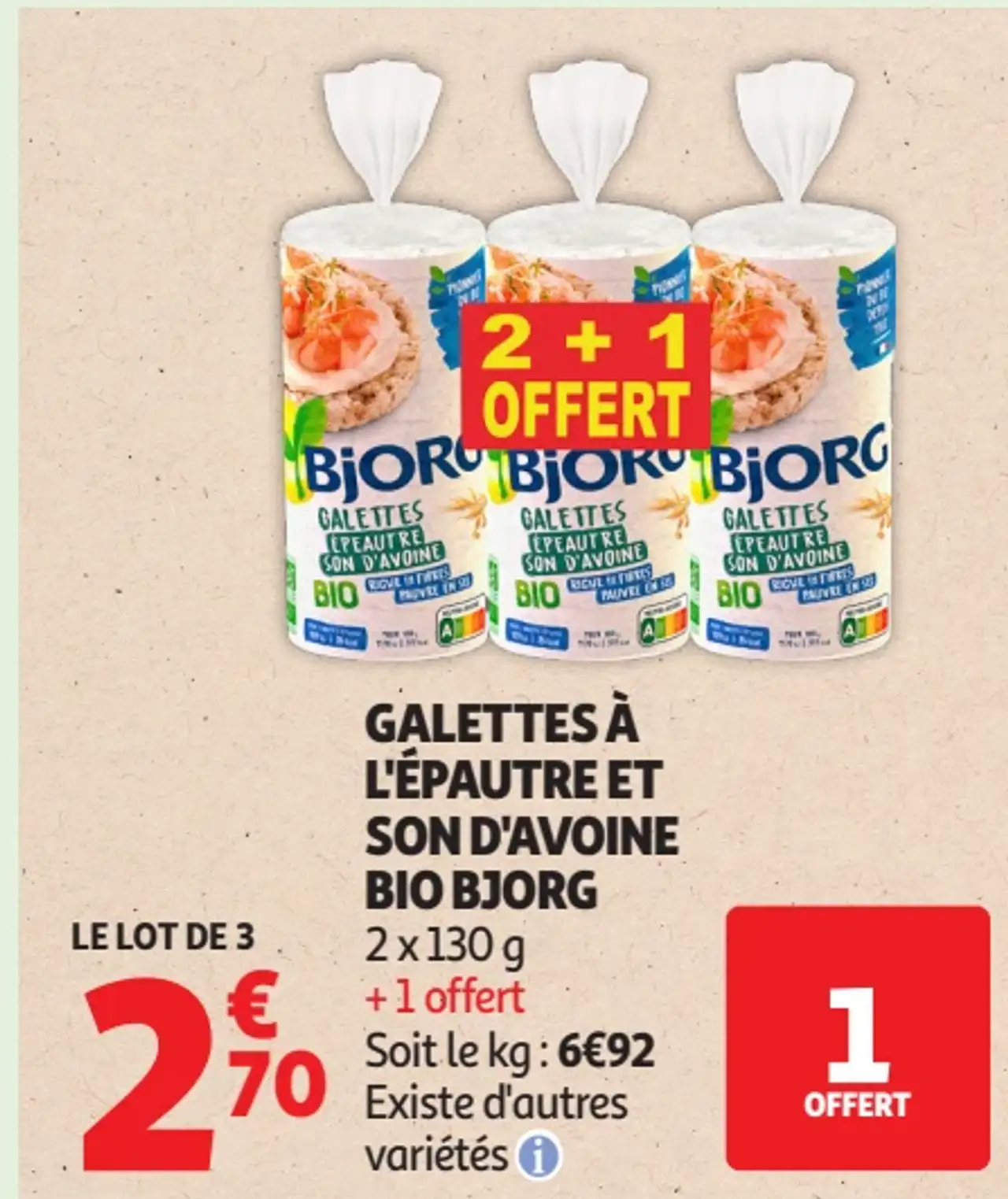 Galettes à l'épeautre et son d'avoine bio Bjorg
