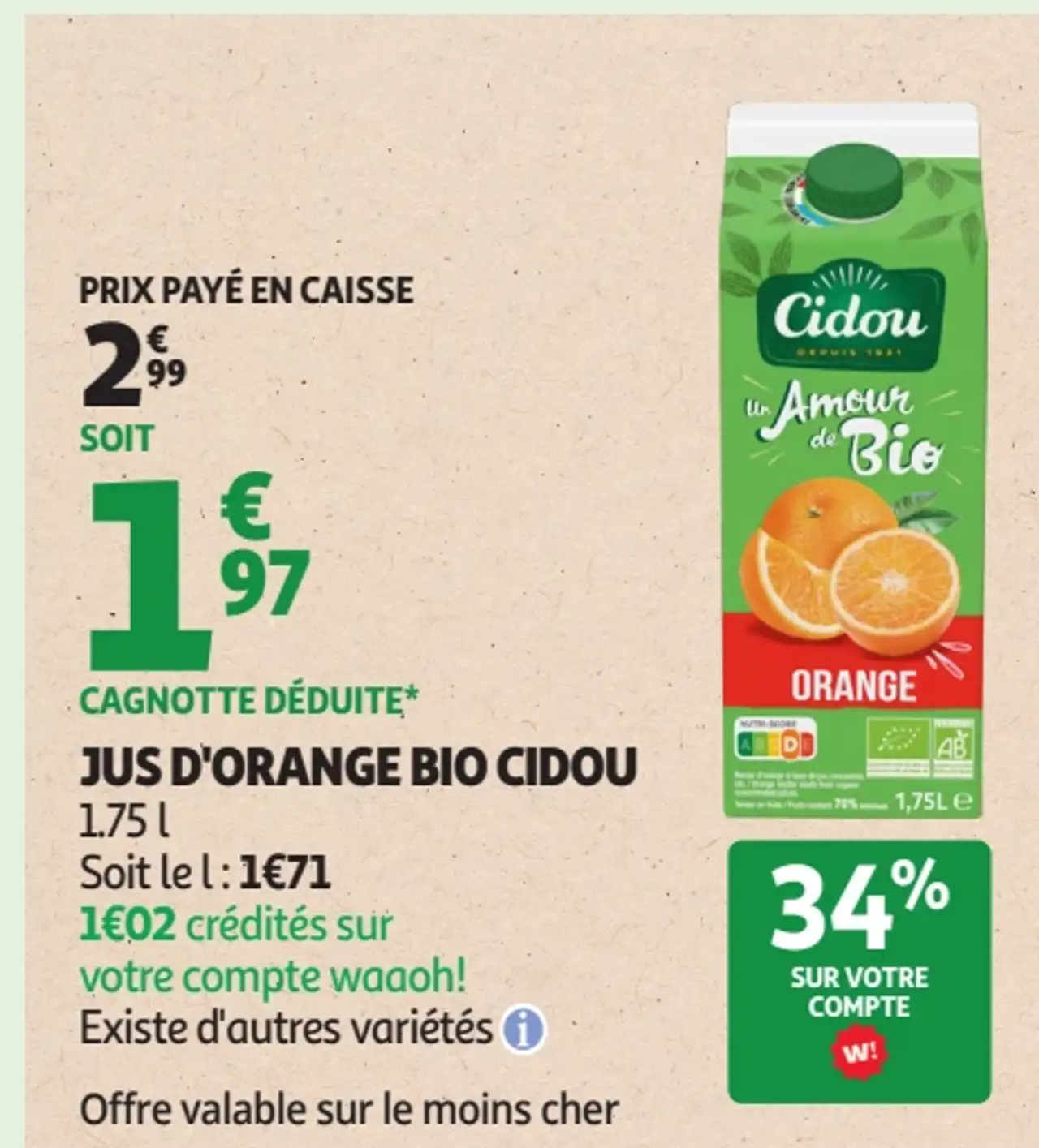 Jus d'orange bio Cidou