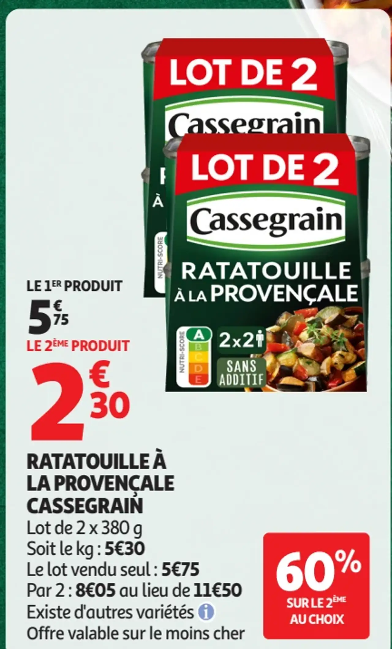 Ratatouille à la provençale Cassegrain
