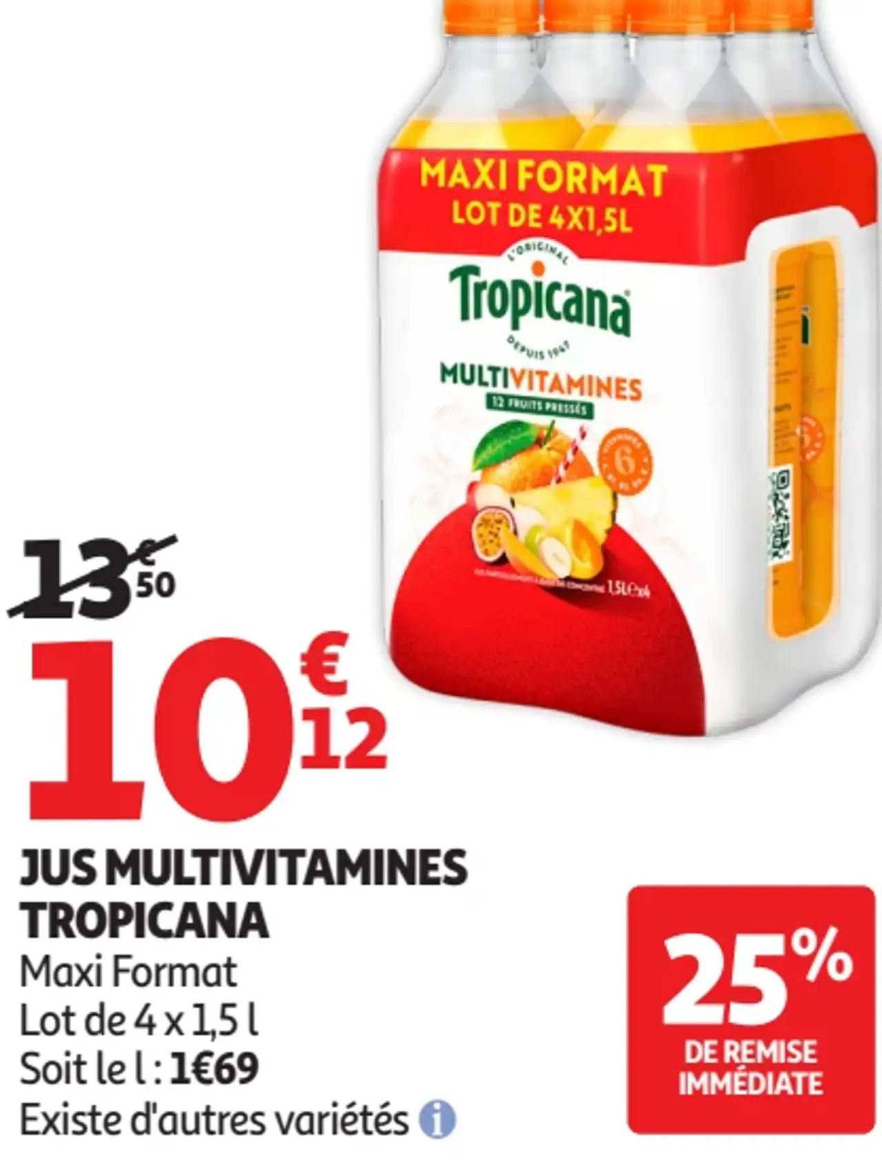 Jus multivitamines Tropicana Maxi Format