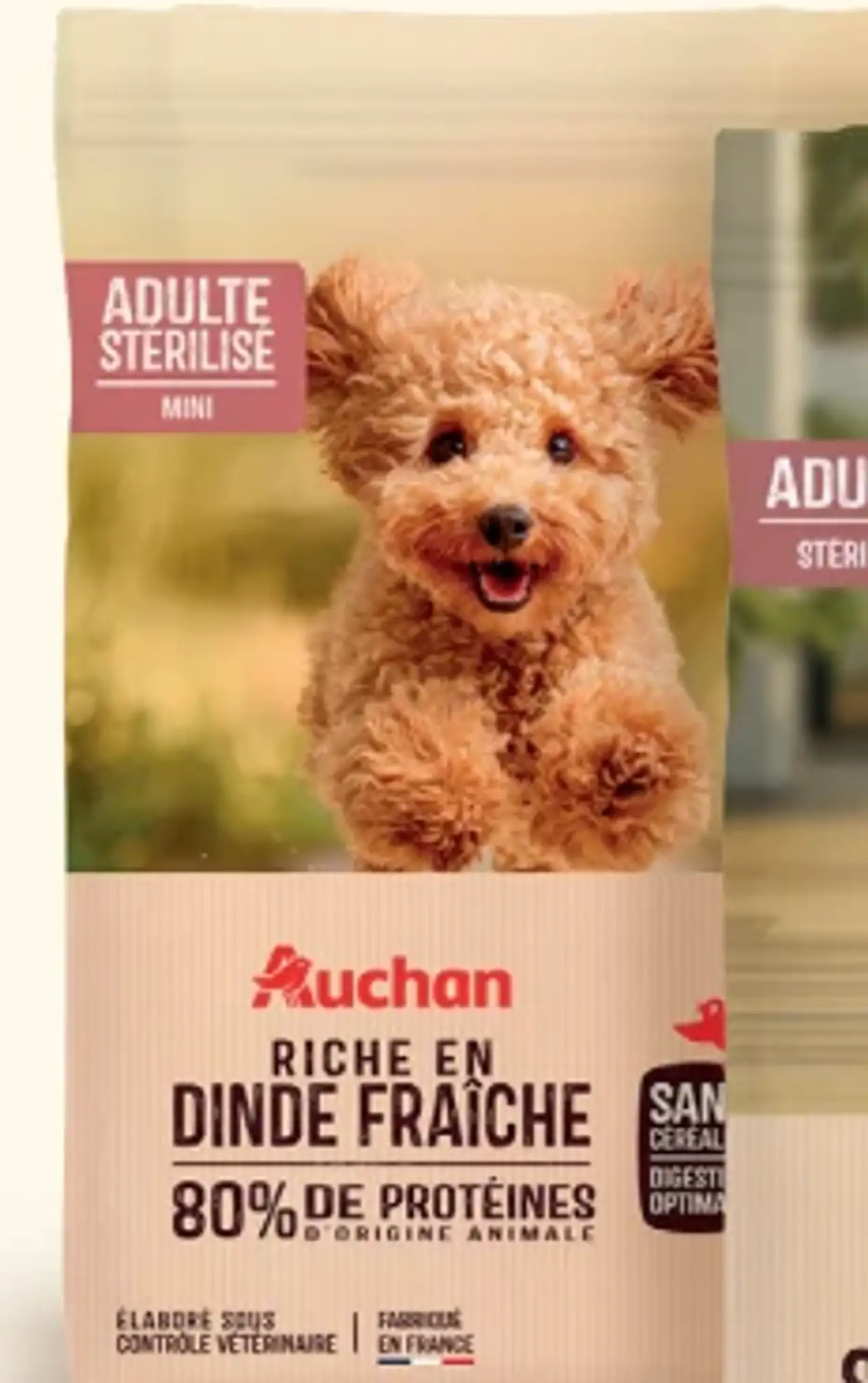 Croquettes pour chien Adulte Stérilisé Mini Riche en dinde fraîche Auchan