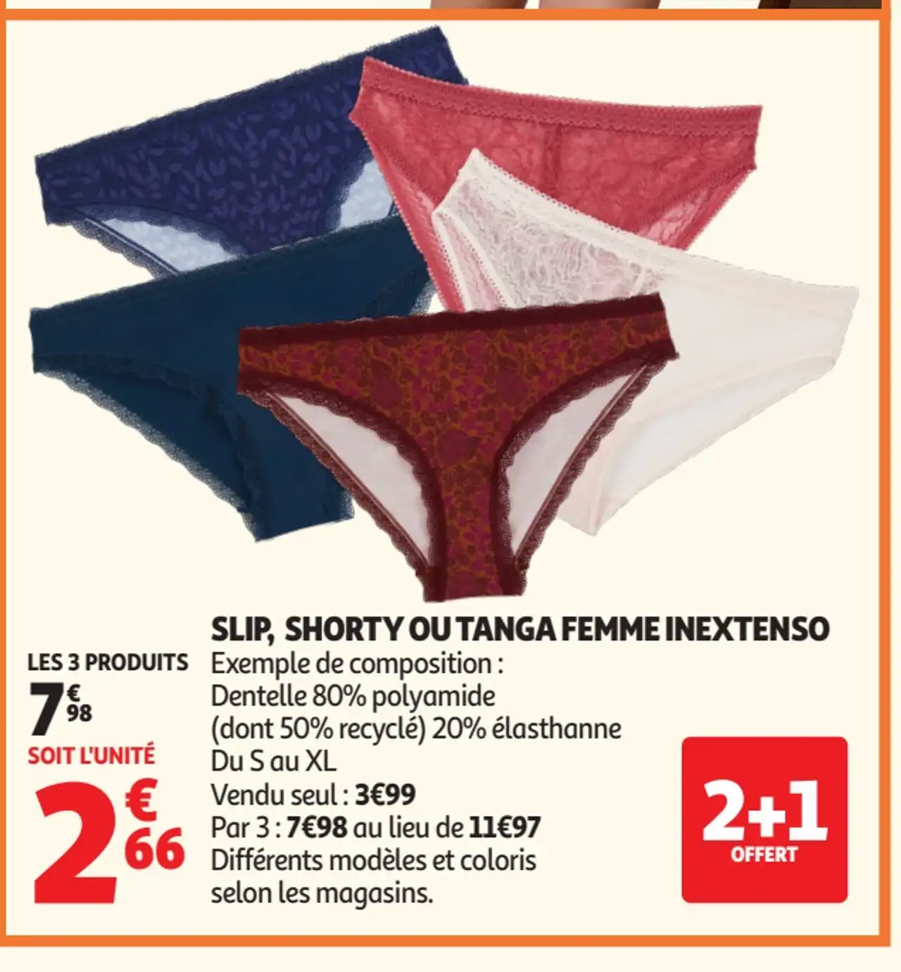 Slip, Shorty ou Tanga femme Inextenso