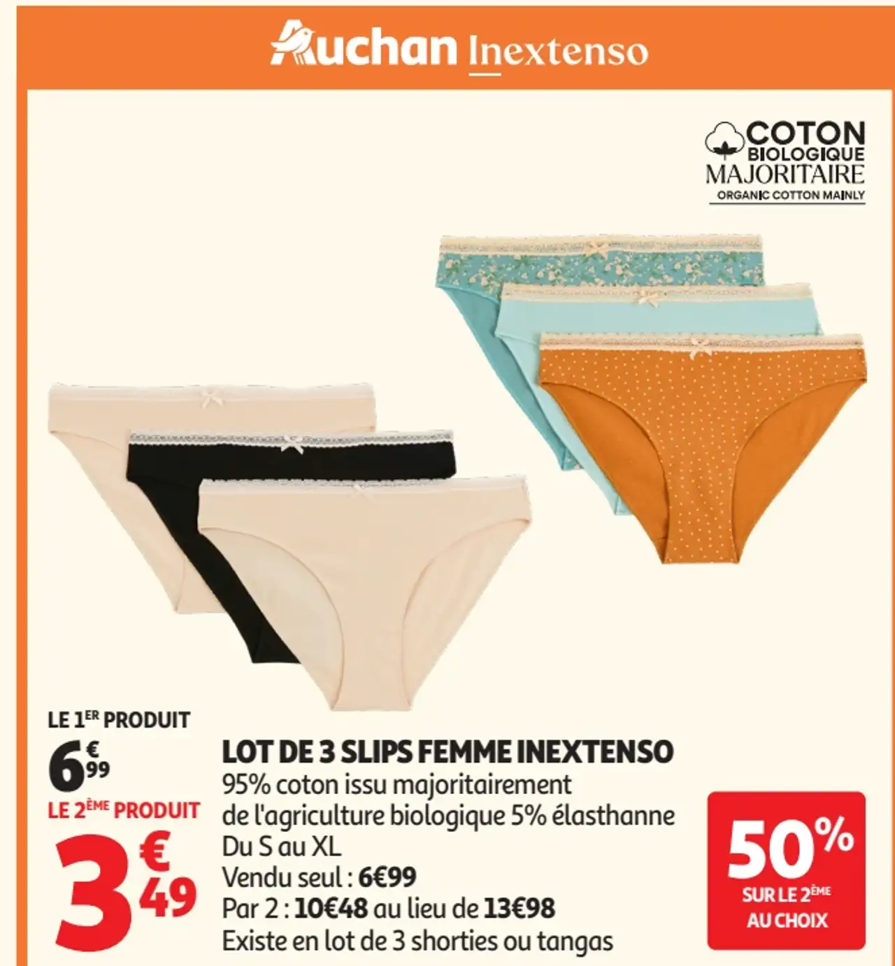 Lot de 3 slips femme Inextenso