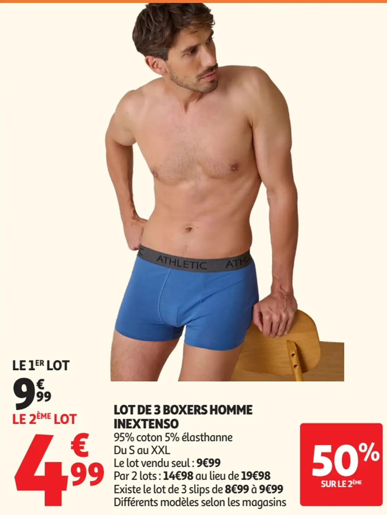LOT DE 3 BOXERS HOMME INEXTENSO