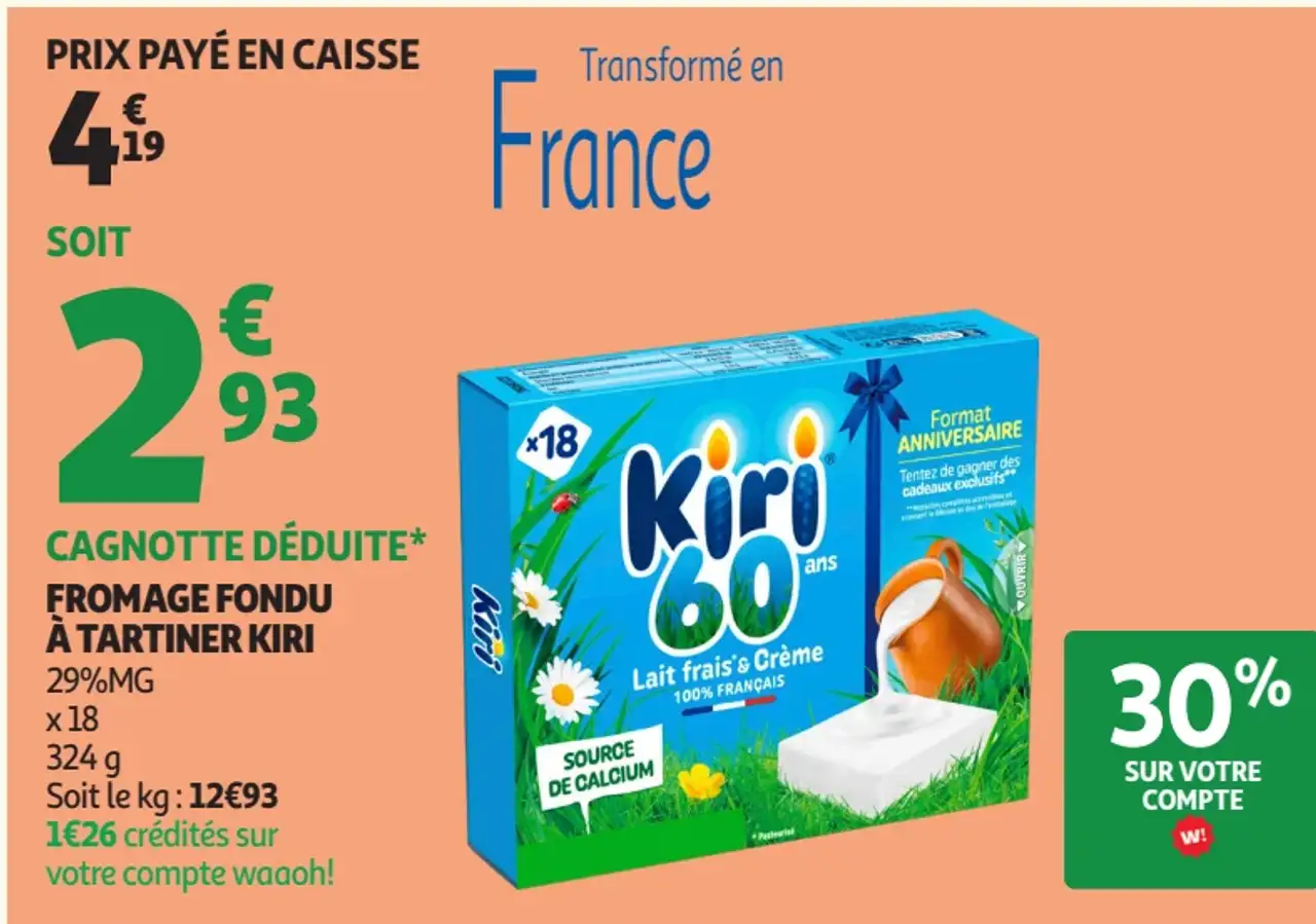 Fromage fondu à tartiner Kiri