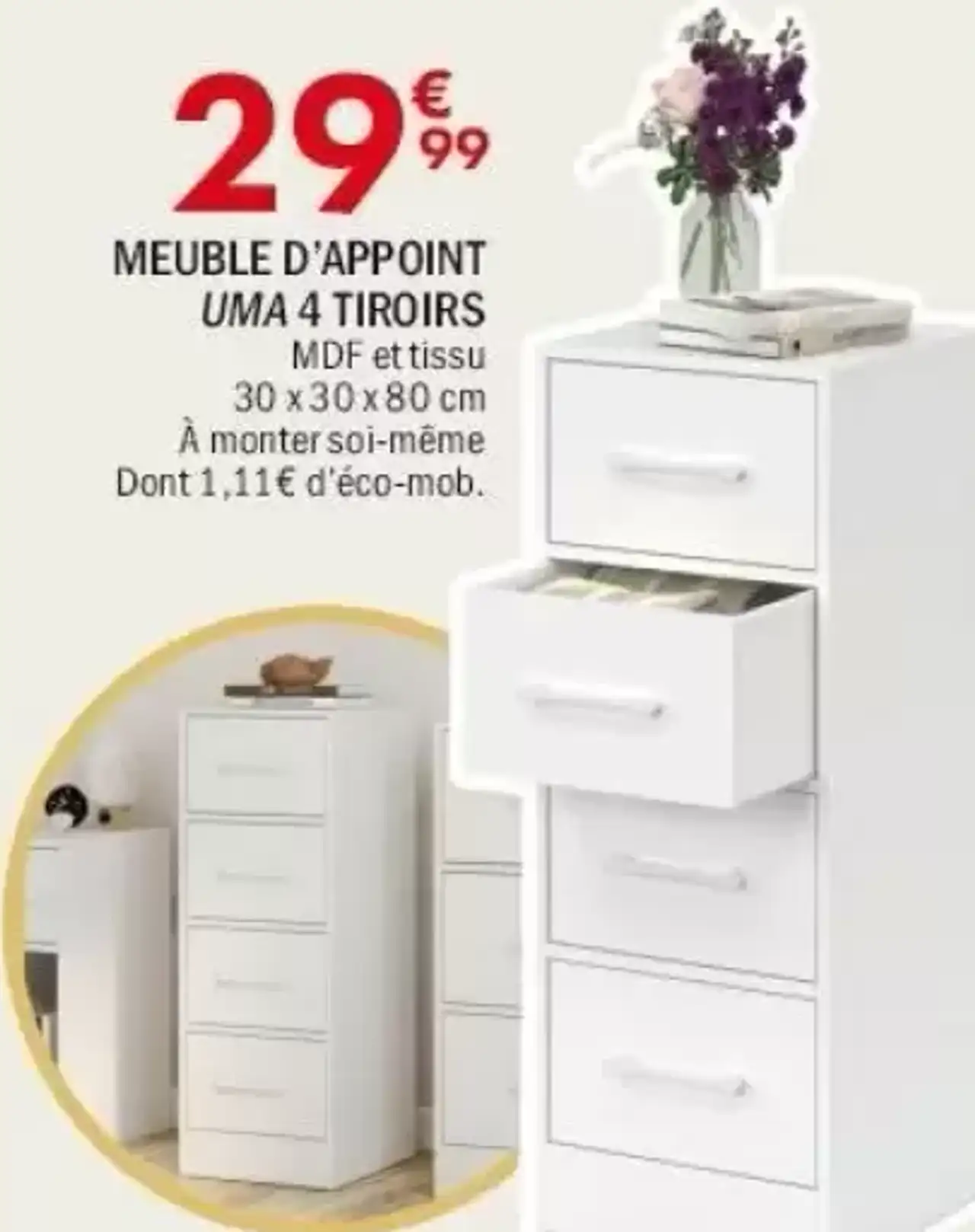Meuble d'appoint Uma 4 tiroirs