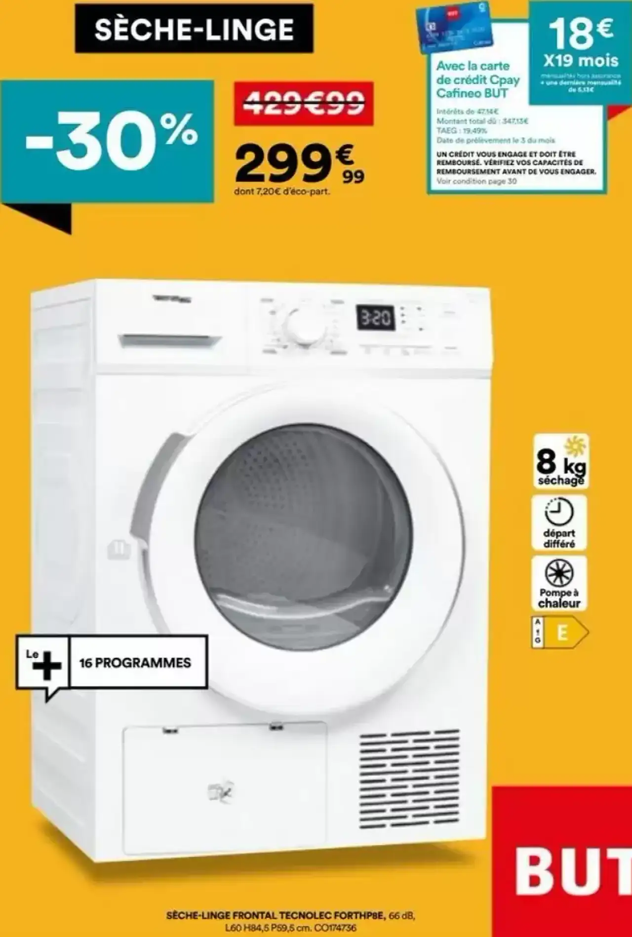 Sèche-linge frontal Tecnolec FORTHP8E